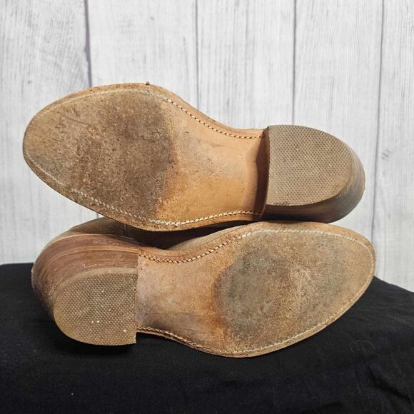 VTG Frye Tan Suede Leather Made in USA Boots, Style 3845, size 7.5 D